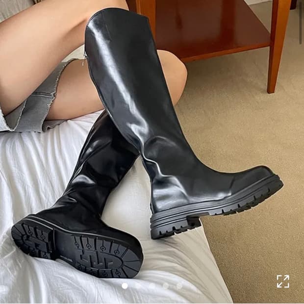 블랙 통급 롱부츠