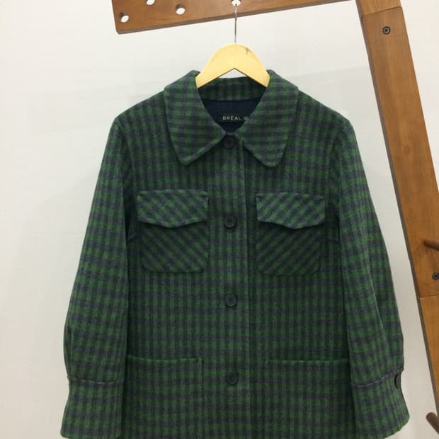 빈티지 체크패턴 미들코트