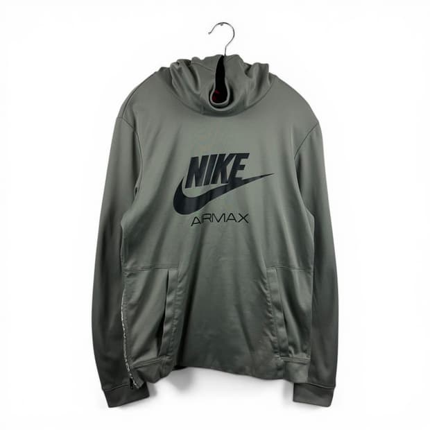 (S) 나이키 에어맥스 하이넥 후드 티 카키