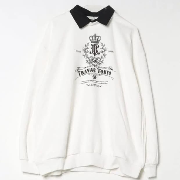 트라바스도쿄 엠블럼 로고 스웨트셔츠 서브컬쳐 중성계