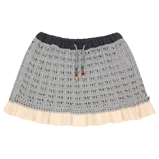 COYSEIO 코이세이오 레이어드 니트 스커트 멜란지 그레이