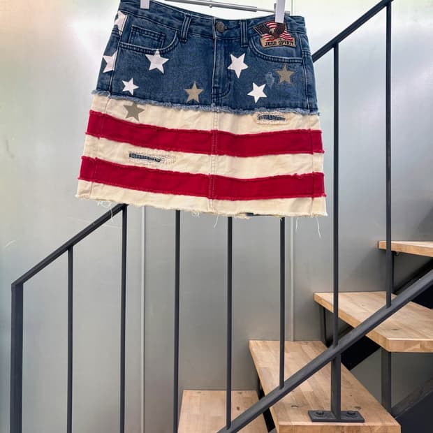 빈티지 성조기 디자인 스커트
