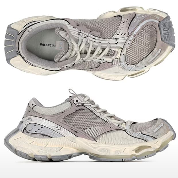 발렌시아가 베이지 그레이 스테이플러 스니커즈