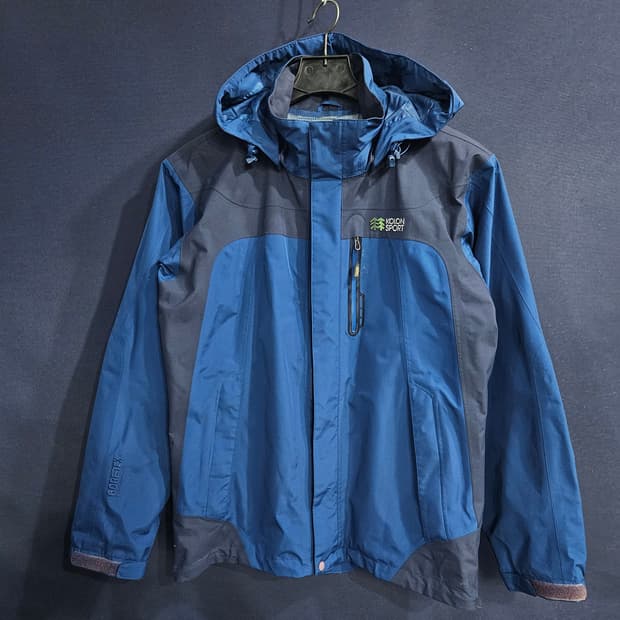 코오롱스포츠 고어텍스 다크블루 투톤 남성 100 등산복 바람막이 자켓 