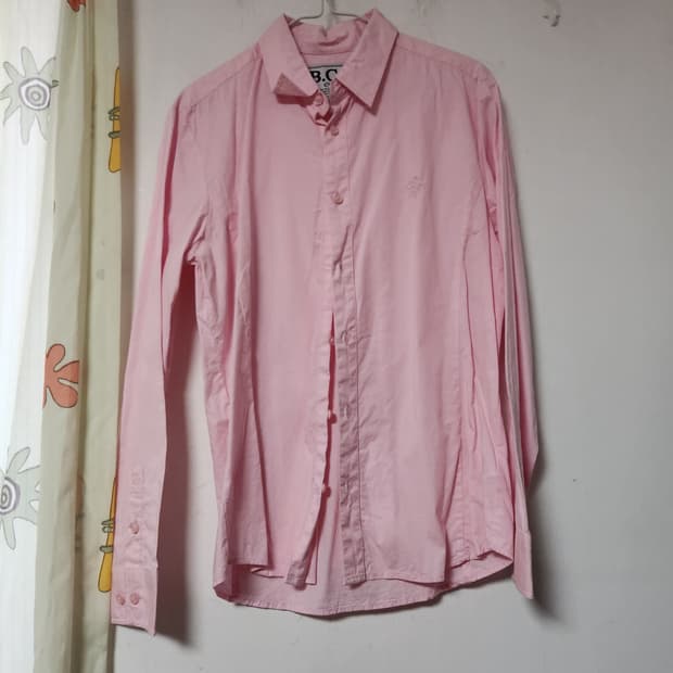 B.C.R 핑크색 긴팔 남방 셔츠 95