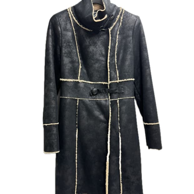 블랙 롱 무스탕 | 영국 빈티지