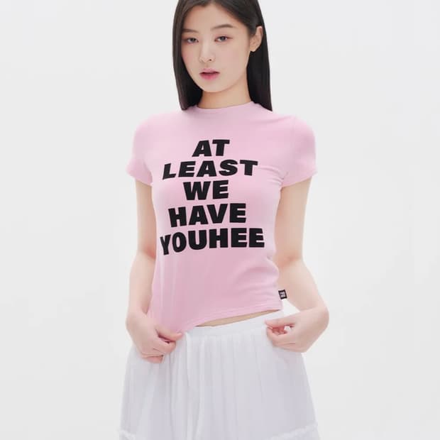 유희 LETTERING T-SHIRT PINK