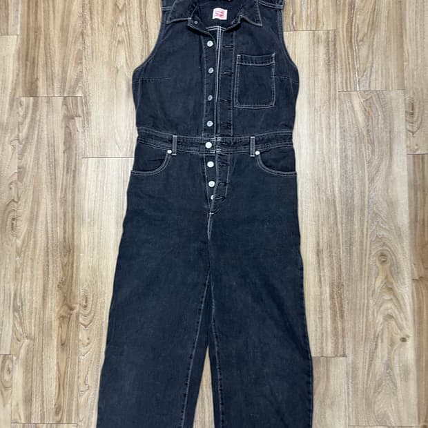 리바이스 슬리브리스 데님 점프수트 M