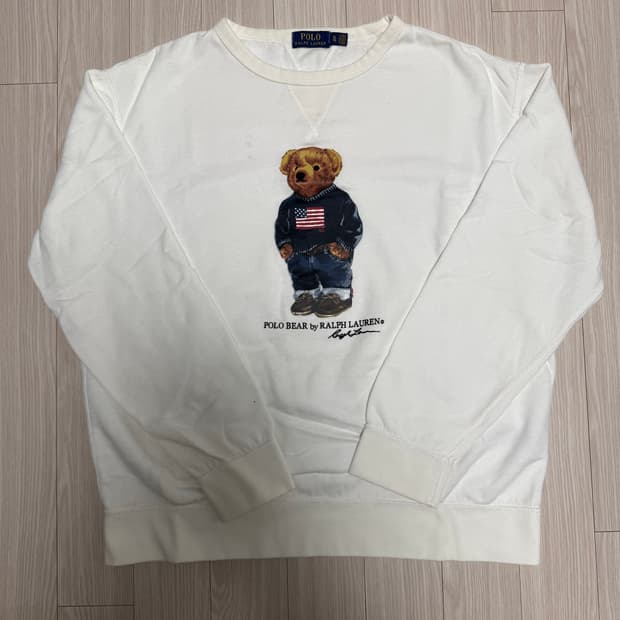 폴로베어 기모 맨투맨 화이트 XL