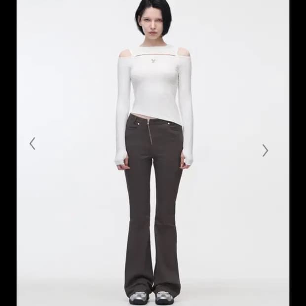 yuse 유즈 front slim 부츠컷 팬츠 차콜 s