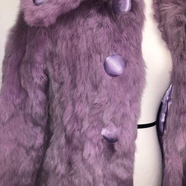 빈티지 구제 y2k 키치 갸루 보라 리얼 래빗퍼 자켓