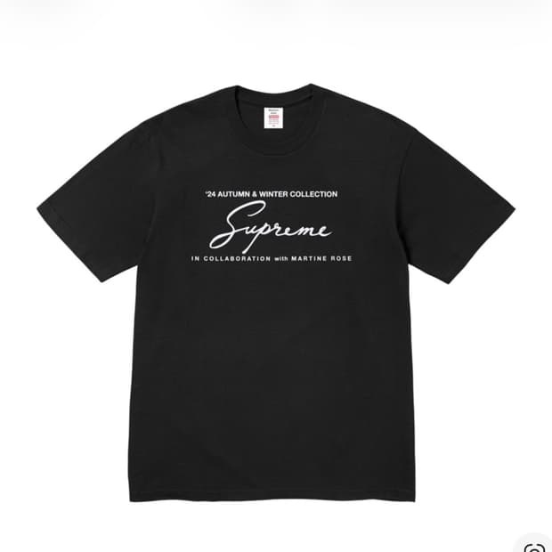 슈프림 x 마틴 로즈 티셔츠 블랙 - 24FW XL 사이즈 판매
