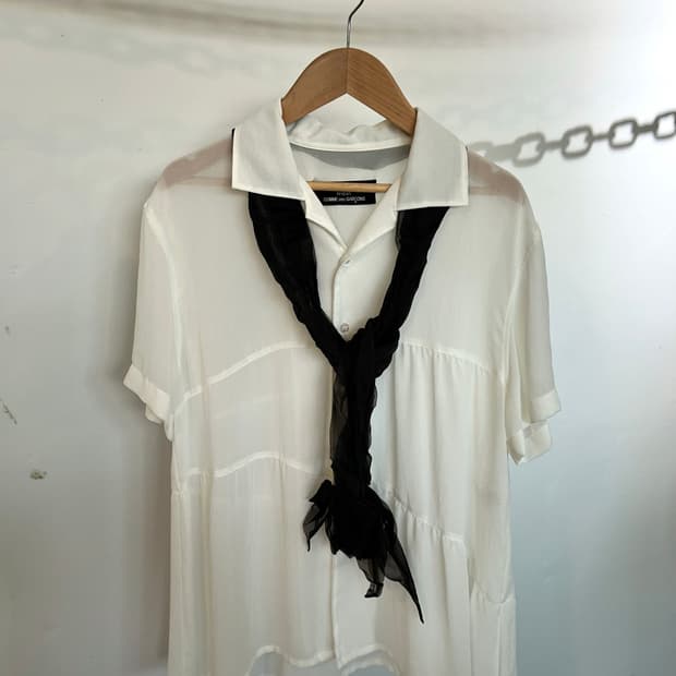 Comme des Garcons 꼼데가르송 트리아세 시스루 블라우스