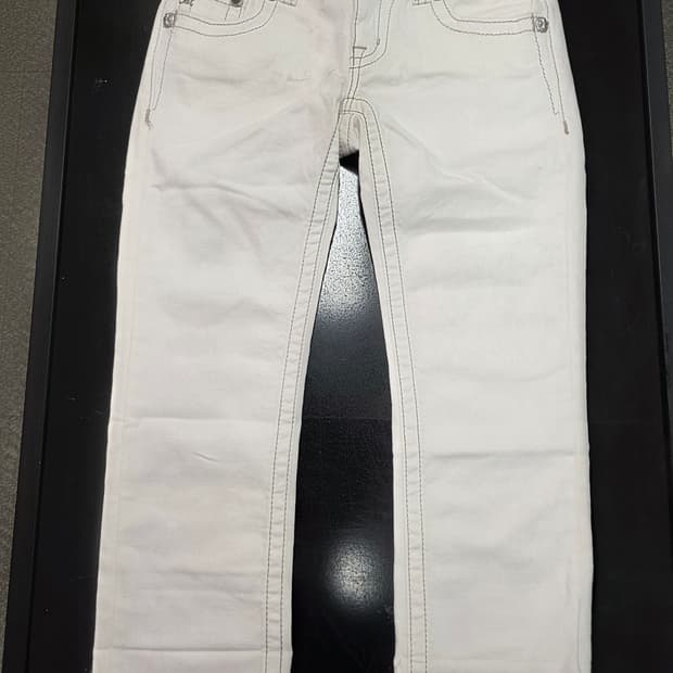 MISS ME 미스미 Y2K 로우라이즈 8부 데님 팬츠 크림진 25