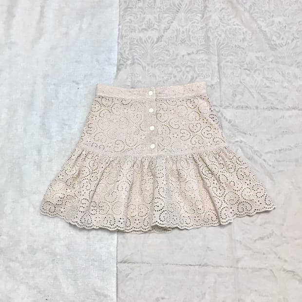 핑크베이지 페어리 프릴 스커트 