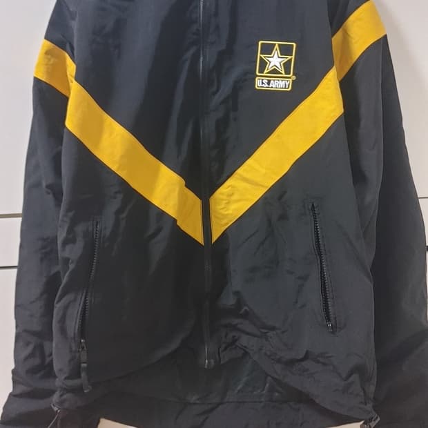 미군 U.S.ARMY 블랙/옐로우 바람막이 S