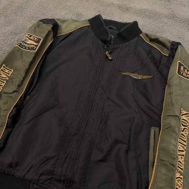 [ 정품/M ] 할리데이비슨 110주년 로고 루즈핏 라이더 자켓