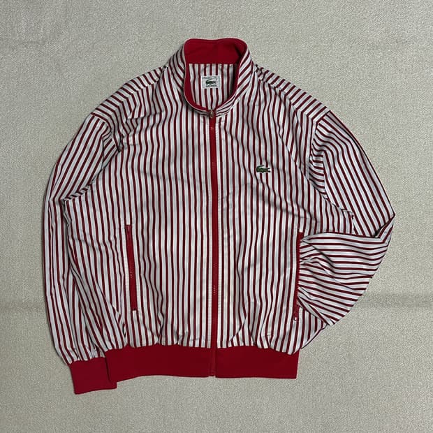 라코스테 스트라이프 블루종 자켓