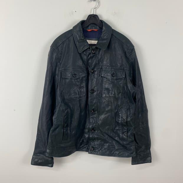 헨리코튼 딥그린 램스킨 양가죽 자켓 46