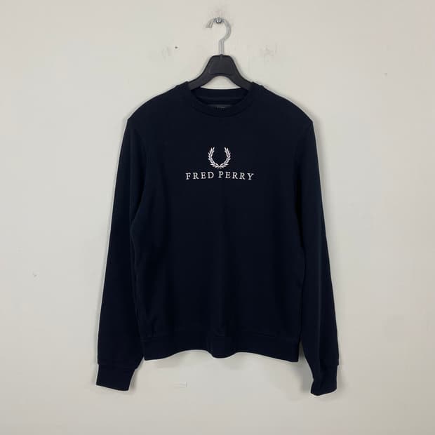 프레드페리 블랙 스웻셔츠 맨투맨 S <582>