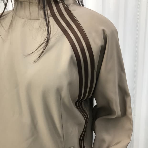 Adidas 초코브라운 사선 아노락