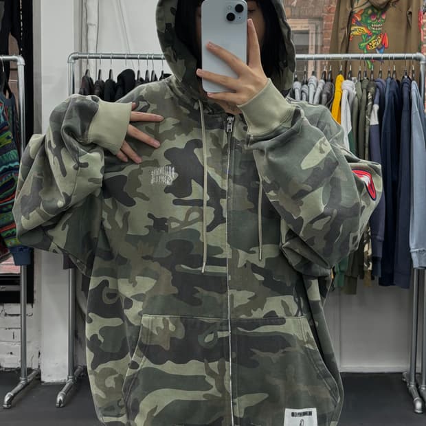 빌리어네어 보이즈 클럽 패치워크 카모 후드집업