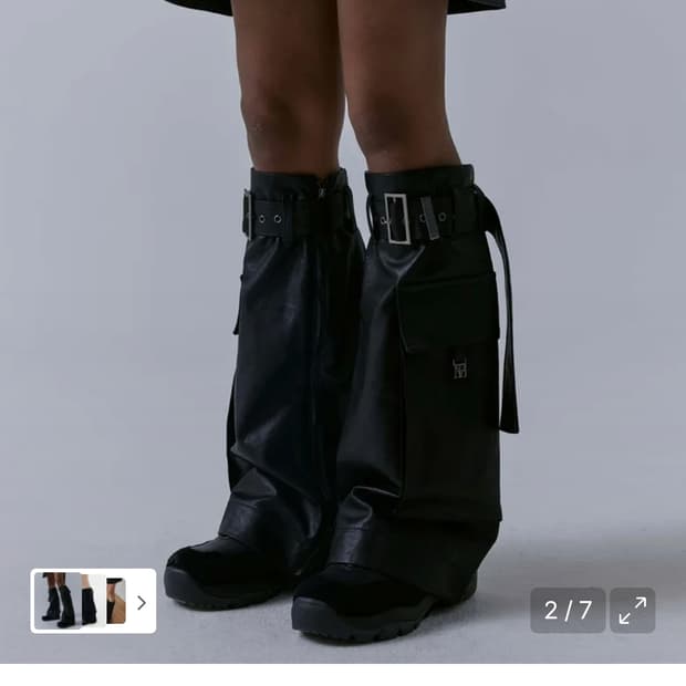 트리밍버드 레더 카고 스커트 워머