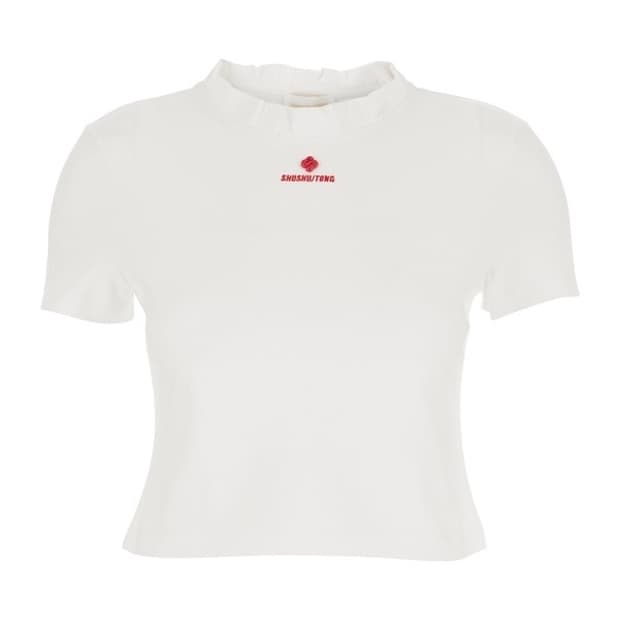 [6,8,10]슈슈통 26ss Wave 레이스 카라 티셔츠/화이트