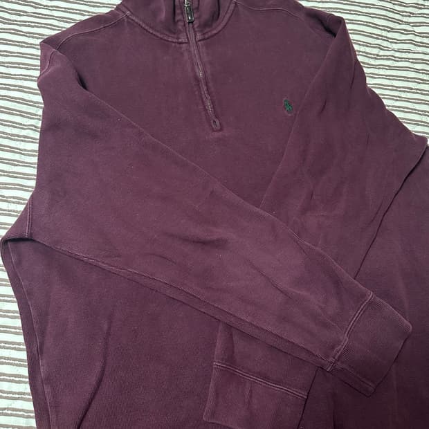 폴로 버건디 니트