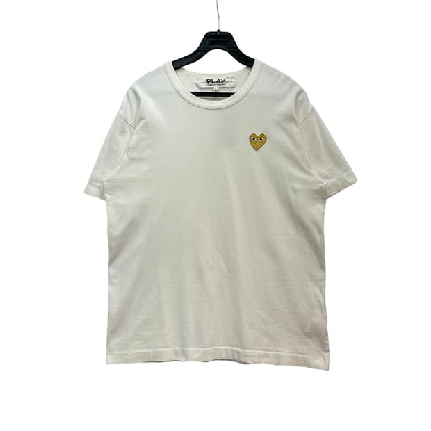 Comme des Garçons Gold Glitter Heart Tee