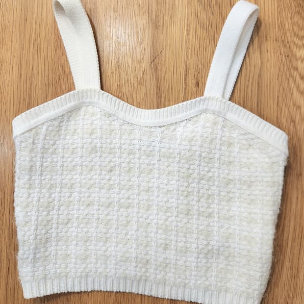 마쥬 트위드 니트 뷔스티에