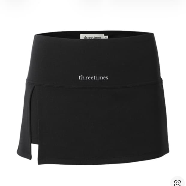 쓰리타임즈 애슬레틱 슬릿 스커트 블랙 