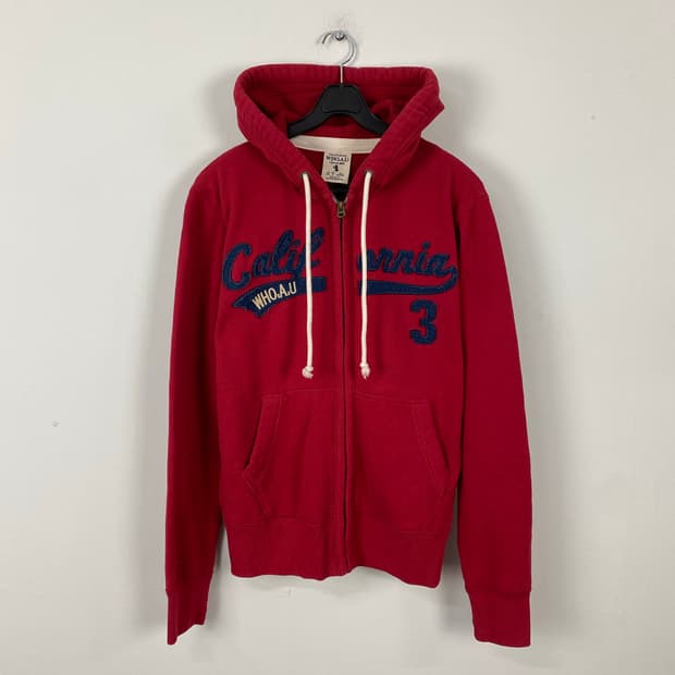 후아유 WhoAU 레드 후드집업 S <650>