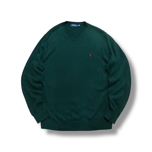 폴로 랄프로렌 레드 미니포니 딥그린 니트 