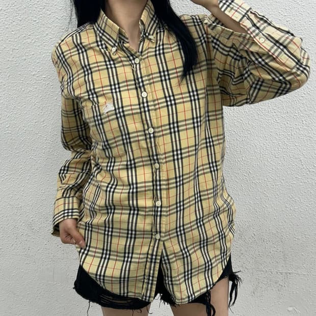 버버리 노바체크 긴팔셔츠 S