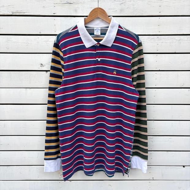 Brooks Brothers 브룩스브라더스 스트라이프 카라티 롱슬리브