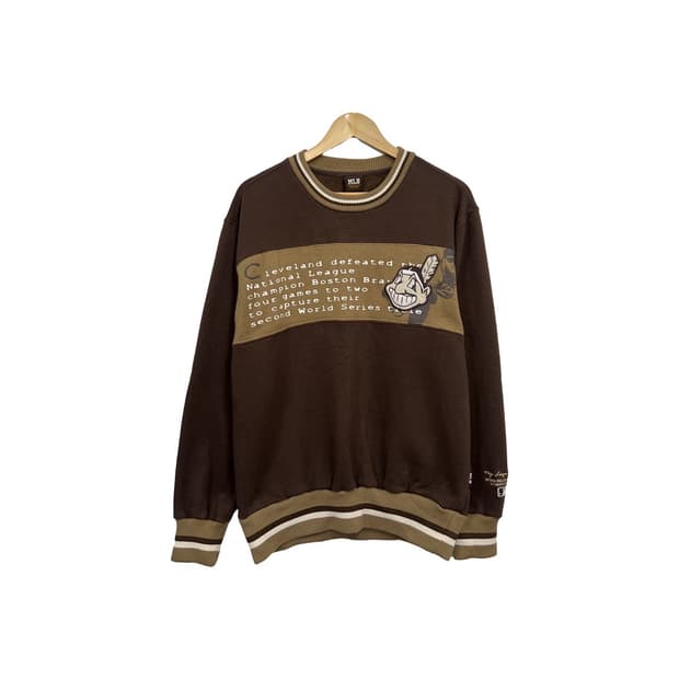 MLB 클리블랜드 인디언스 브라운 기모 맨투맨