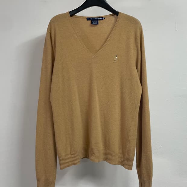 폴로 랄프로렌 우먼스 베이지 브이넥 니트 (on.578)