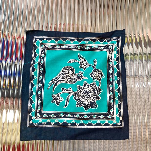 빈티지 에스닉 패턴 에메랄드 손수건