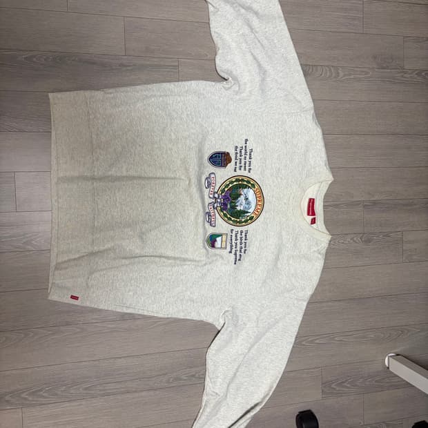 슈프림 19fw 마운틴 크루넥 맨투맨 애쉬그레이 xl