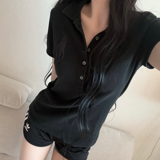 폴로 랄프로렌 빅포니 올블랙 반팔