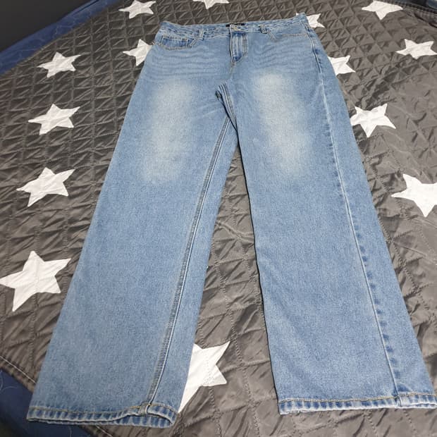 토피 워싱 세미와이드 데님팬츠 (XL)