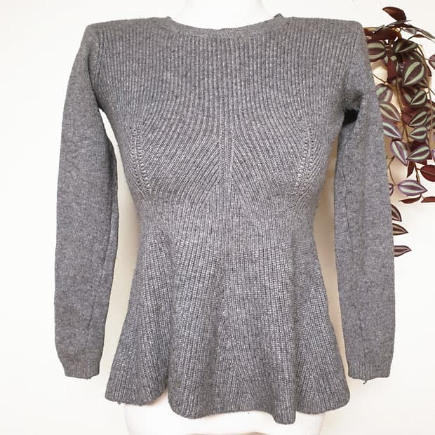 나인 페플럼 사선골지니트 55 66 그레이 F