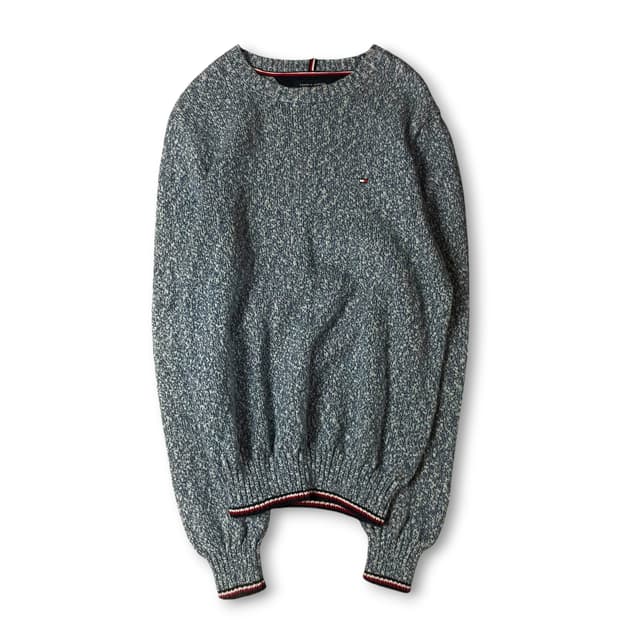 타미힐피거 블루 보카시 니트 스웨터 M