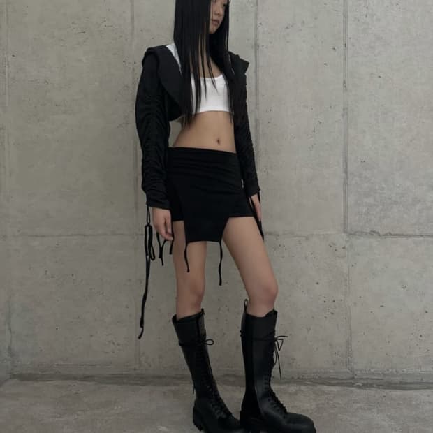 보헤미안서울 린넨 셔링 후드 볼레로 가디건 보헴서