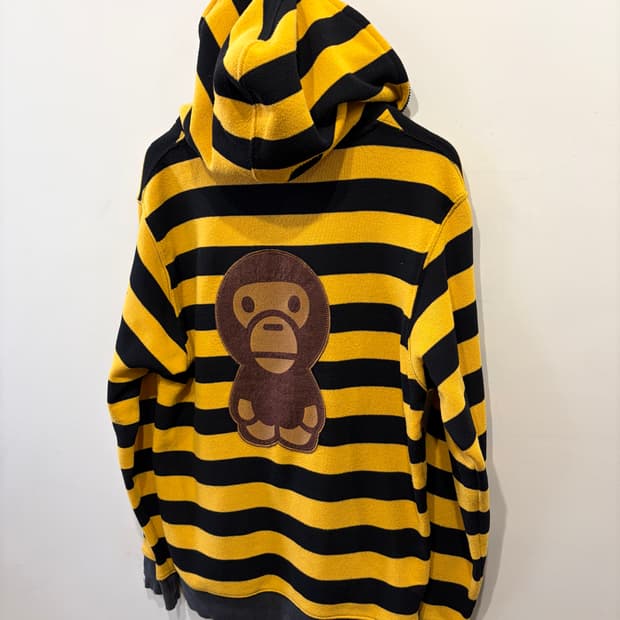 베이프 베이비 마일로 스트라이프 후드 집업