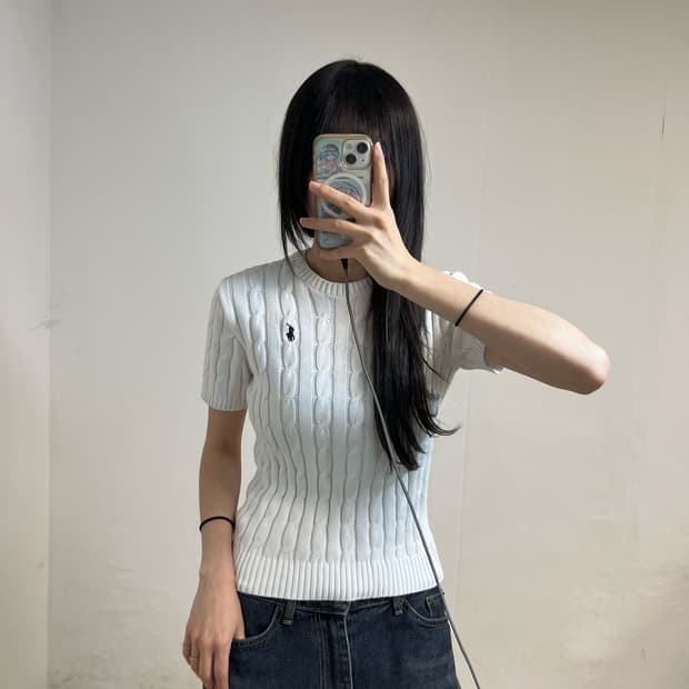 Polo Ralph Lauren White Cable Knit 