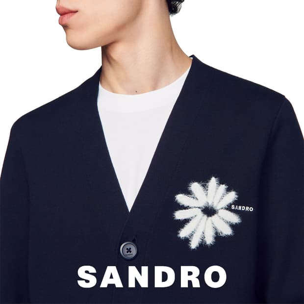 산드로/ 모헤어 데이지 플라워 가디건