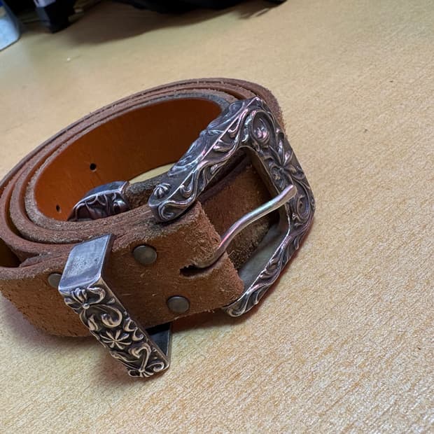 틸레이트 삼오세공 실버 벨트 라지