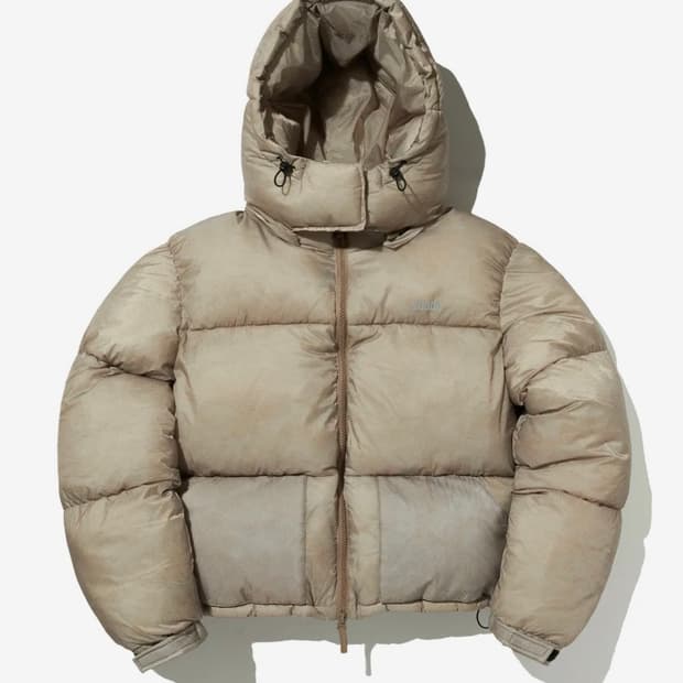 SUADE SHORT PUFFER JACKET [BEIGE]